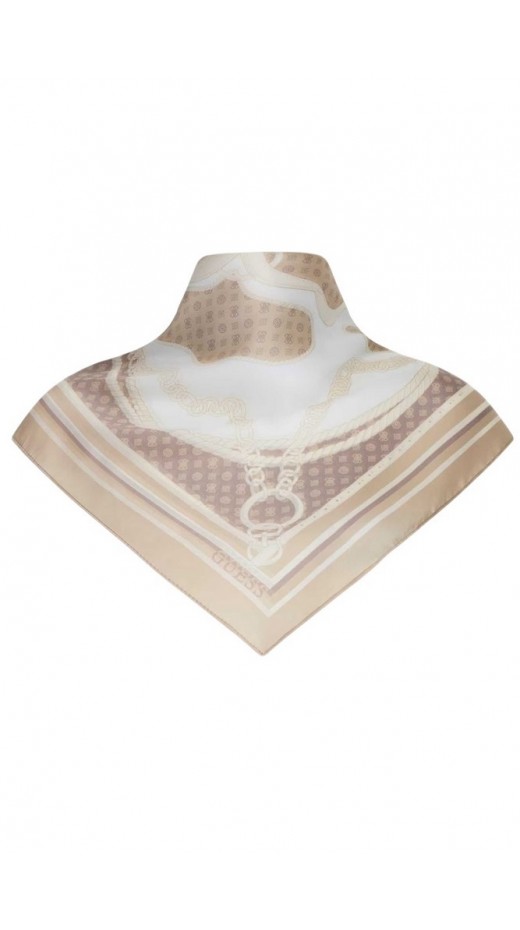 GUESS PRINTED BANDANA 70 X 70 ΑΞΕΣΟΥΑΡ ΜΑΝΤΟ ΓΥΝΑΙΚΕΙΟ TAUPE