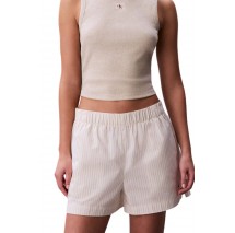 CALVIN KLEIN JEANS POPLIN CHINO SHORT YD ΒΕΡΜΟΥΔΑ ΓΥΝΑΙΚΕΙΑ OFF WHITE