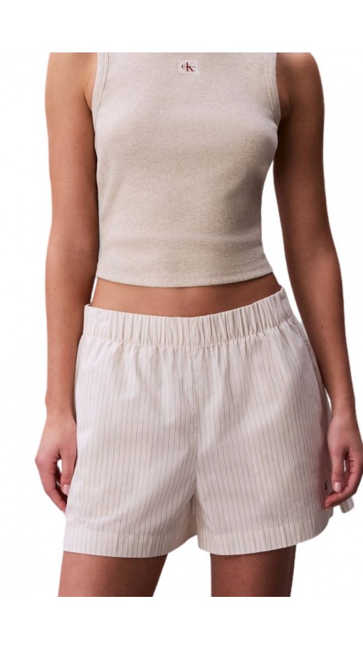 CALVIN KLEIN JEANS POPLIN CHINO SHORT YD ΒΕΡΜΟΥΔΑ ΓΥΝΑΙΚΕΙΑ OFF WHITE