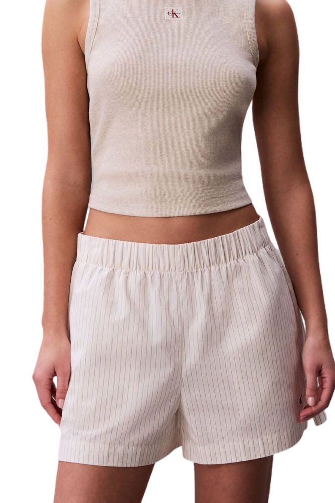 CALVIN KLEIN JEANS POPLIN CHINO SHORT YD ΒΕΡΜΟΥΔΑ ΓΥΝΑΙΚΕΙΑ OFF WHITE