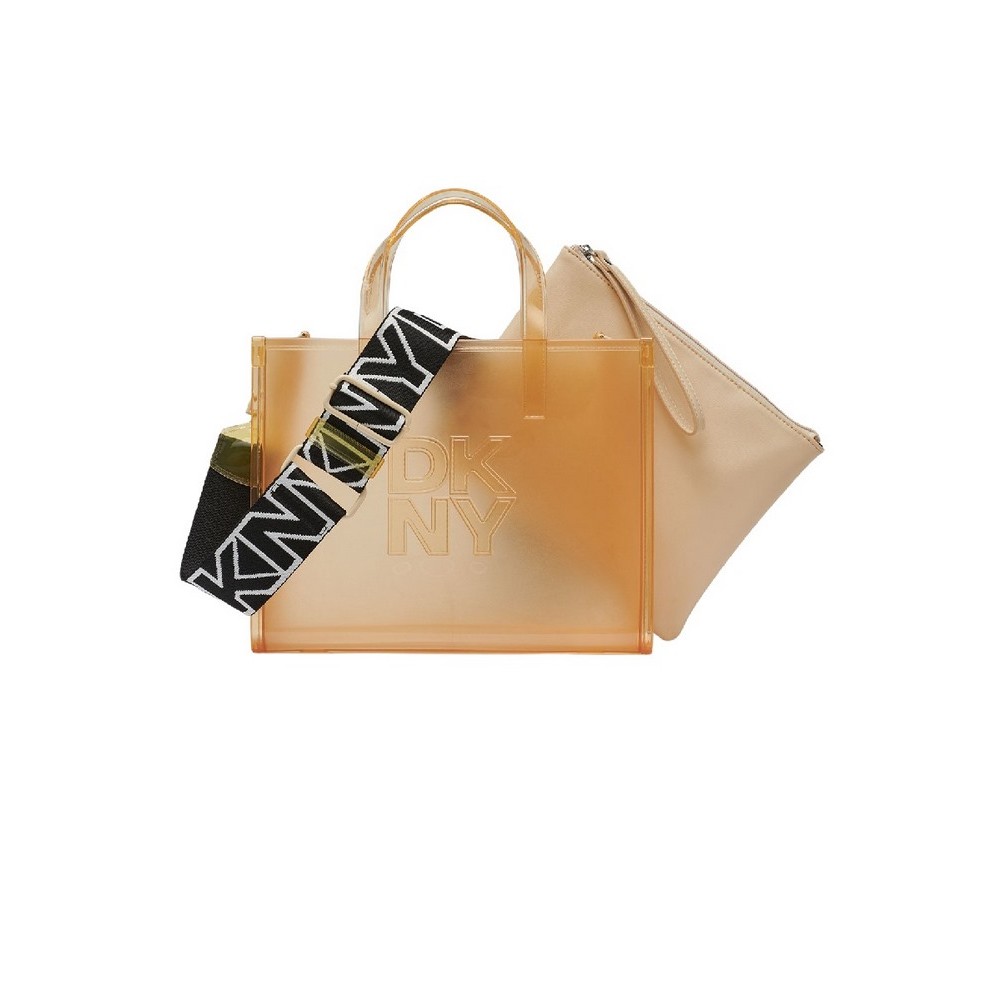 DKNY HADLEE SM TOTE R51AVC80 ΤΣΑΝΤΑ ΓΥΝΑΙΚΕΙΑ BUTTERCREAM