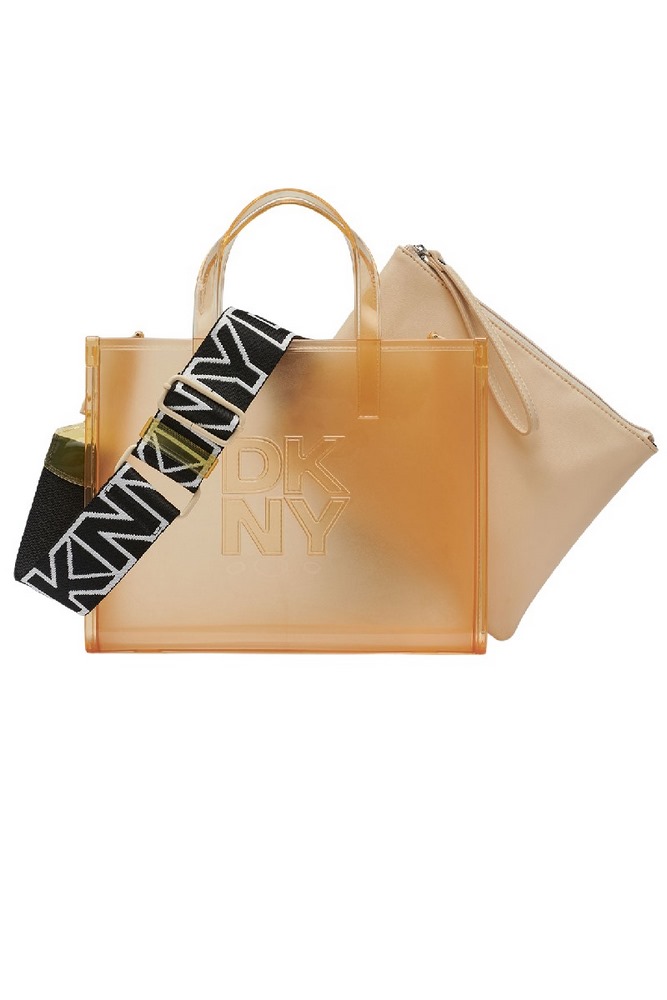 DKNY HADLEE SM TOTE R51AVC80 ΤΣΑΝΤΑ ΓΥΝΑΙΚΕΙΑ BUTTERCREAM