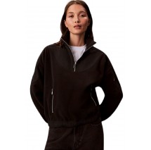 CALVIN KLEIN 1/4 ZIP MIXED MEDIA POLAR FLEECE ΜΠΛΟΥΖΑ ΓΥΝΑΙΚΕΙΑ BLACK