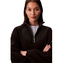 CALVIN KLEIN 1/4 ZIP MIXED MEDIA POLAR FLEECE ΜΠΛΟΥΖΑ ΓΥΝΑΙΚΕΙΑ BLACK
