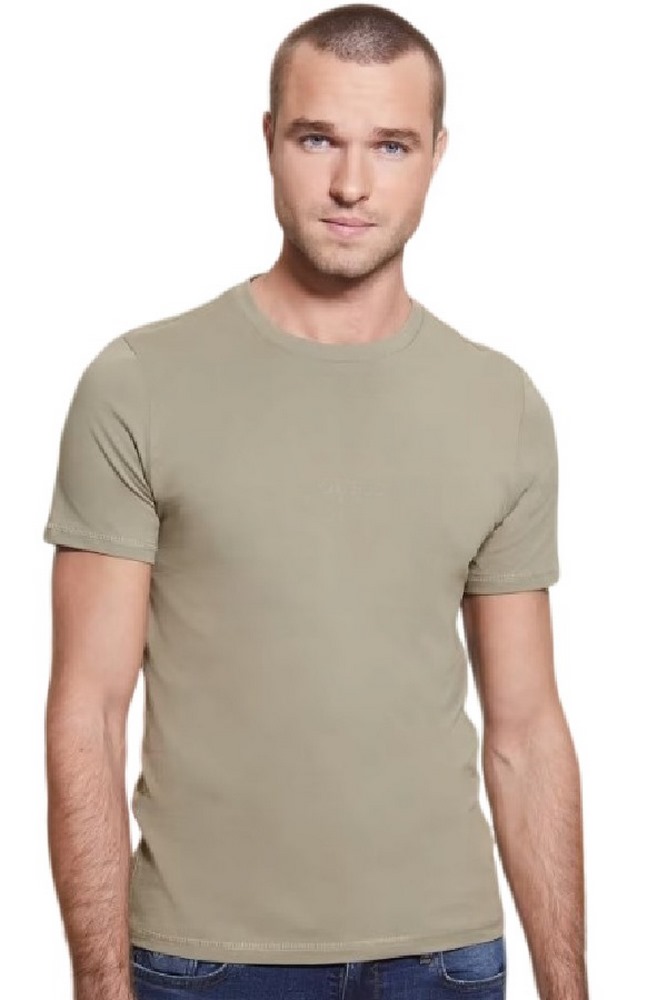 GUESS AIDY CN SS TEE T-SHIRT ΑΝΔΡΙΚΟ BEIGE