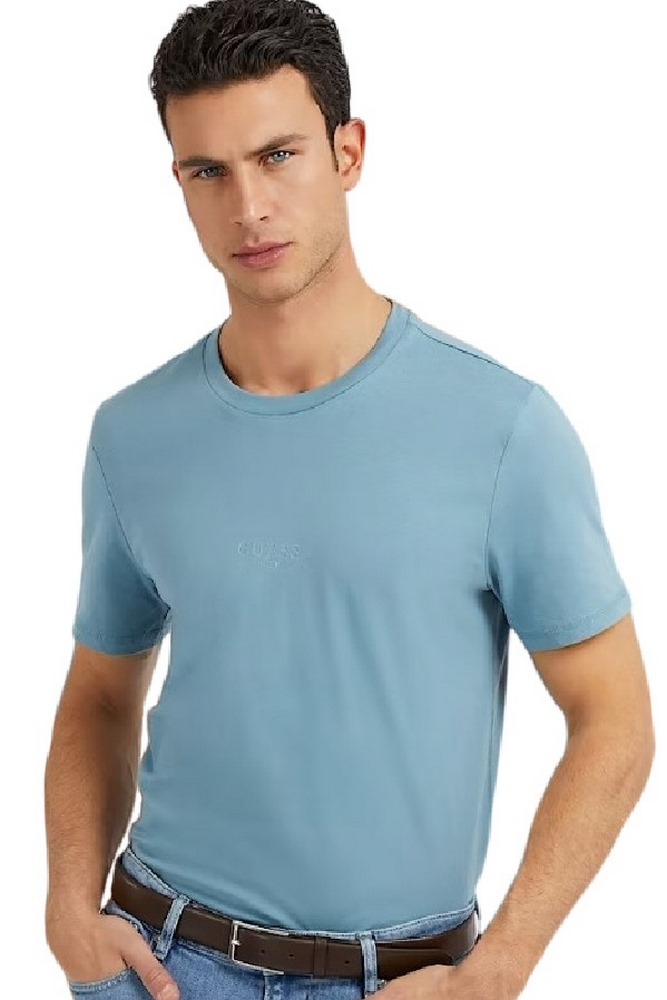 GUESS AIDY CN SS TEE T-SHIRT ΑΝΔΡΙΚΟ BLUE SKY