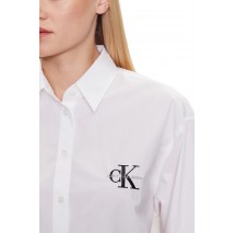 CALVIN KLEIN JEANS MONOLOGO RELAXED SHIRT ΠΟΥΚΑΜΙΣΟ ΓΥΝΑΙΚΕΙΟ WHITE