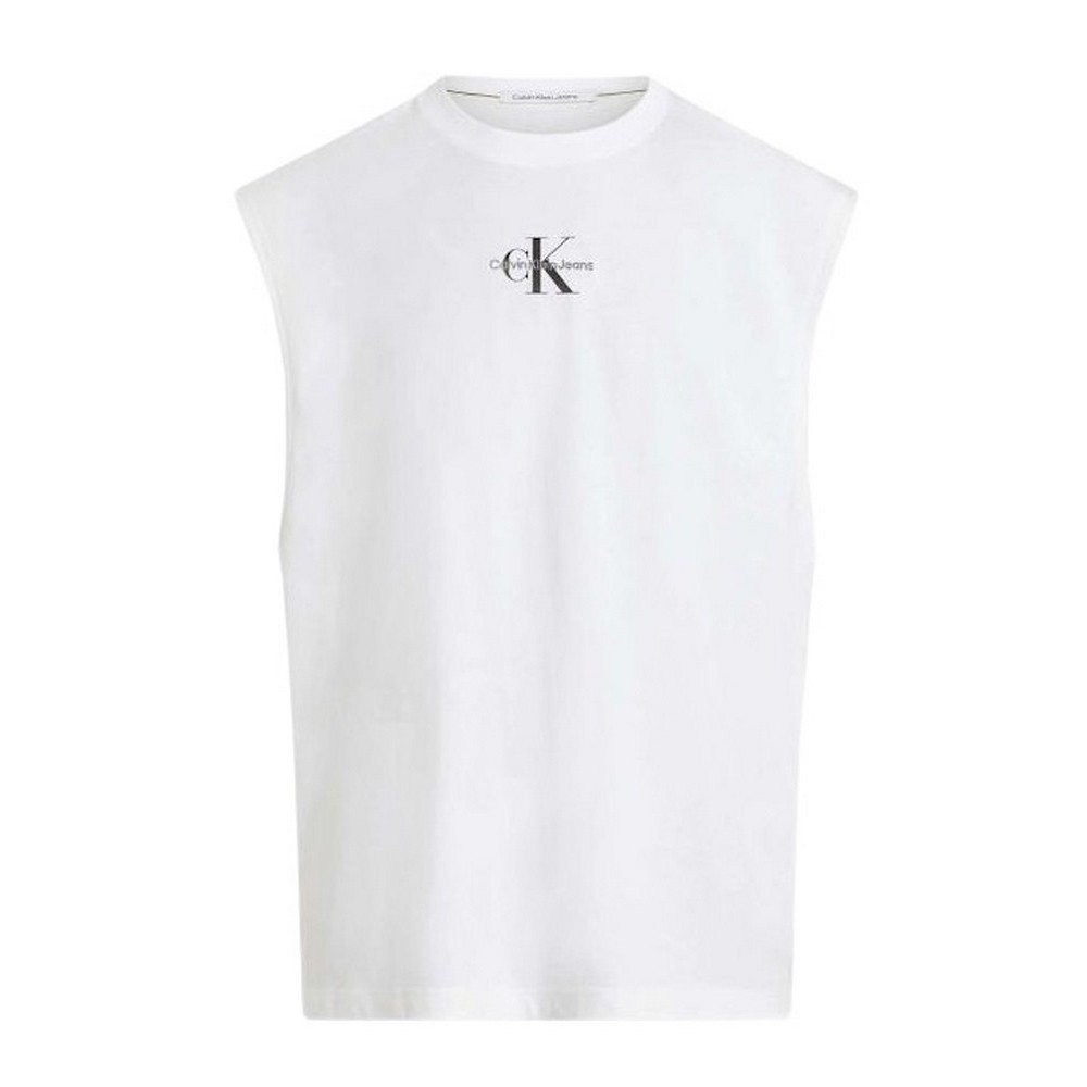 CALVIN KLEIN JEANS MONOLOGO SLEEVELESS T-SHIRT ΜΠΛΟΥΖΑ ΑΝΔΡΙΚΗ BRIGHT WHITE