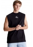 CALVIN KLEIN JEANS MONOLOGO SLEEVELESS ΑΜΑΝΙΚΗ ΜΠΛΟΥΖΑ ΑΝΔΡΙΚΗ BLACK