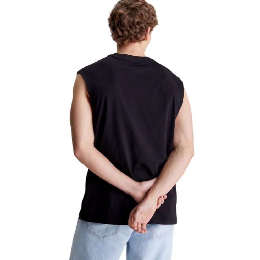 CALVIN KLEIN JEANS MONOLOGO SLEEVELESS ΑΜΑΝΙΚΗ ΜΠΛΟΥΖΑ ΑΝΔΡΙΚΗ BLACK