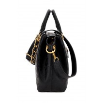 GUESS GEVA 3 COMPARTMENT SATCHEL ΤΣΑΝΤΑ ΓΥΝΑΙΚΕΙΑ BLACK