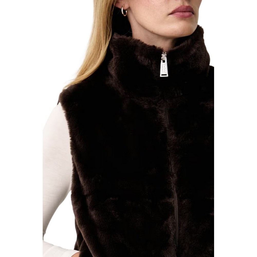 DKNY VEST ΜΠΟΥΦΑΝ ΓΙΛΕΚΟ ΓΥΝΑΙΚΕΙΟ BROWN