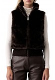 DKNY VEST ΜΠΟΥΦΑΝ ΓΙΛΕΚΟ ΓΥΝΑΙΚΕΙΟ BROWN