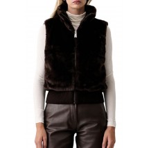 DKNY VEST ΜΠΟΥΦΑΝ ΓΙΛΕΚΟ ΓΥΝΑΙΚΕΙΟ BROWN