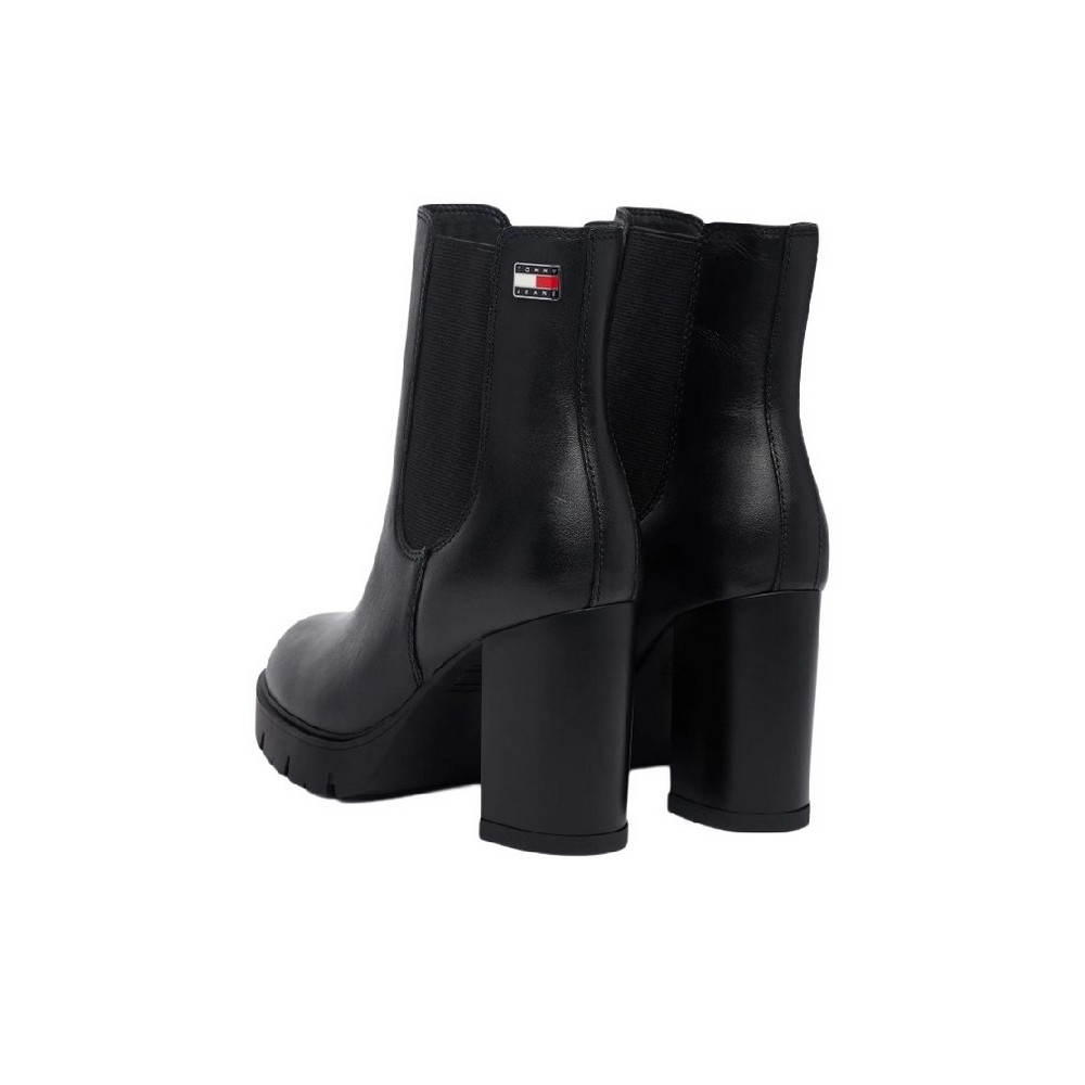 TOMMY JEANS CHELSEA HIGH HEEL BOOTS ΠΑΠΟΥΤΣΙ ΓΥΝΑΙΚΕΙΟ BLACK