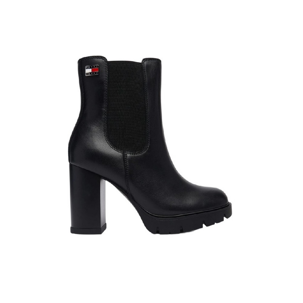 TOMMY JEANS CHELSEA HIGH HEEL BOOTS ΠΑΠΟΥΤΣΙ ΓΥΝΑΙΚΕΙΟ BLACK