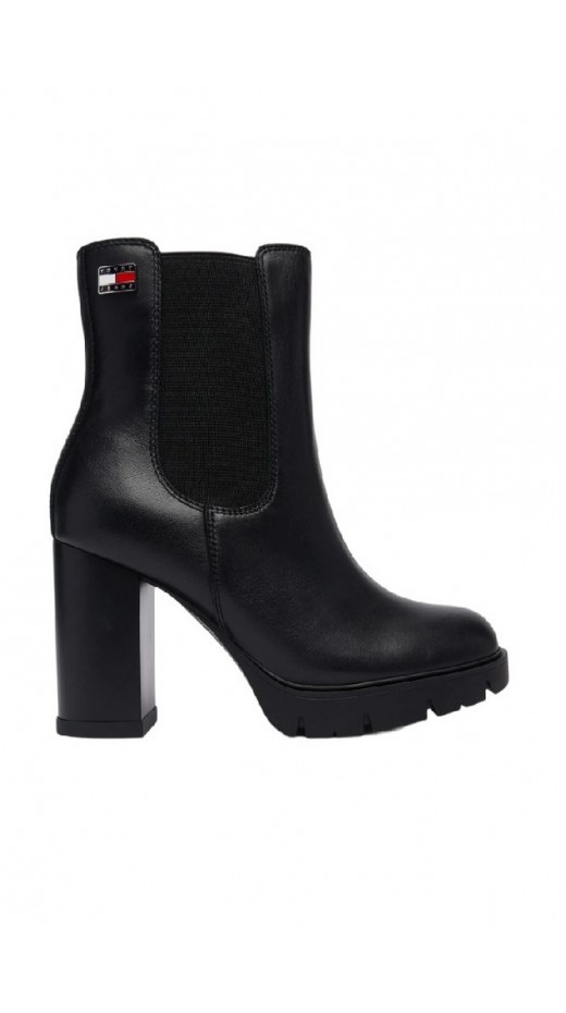 TOMMY JEANS CHELSEA HIGH HEEL BOOTS ΠΑΠΟΥΤΣΙ ΓΥΝΑΙΚΕΙΟ BLACK