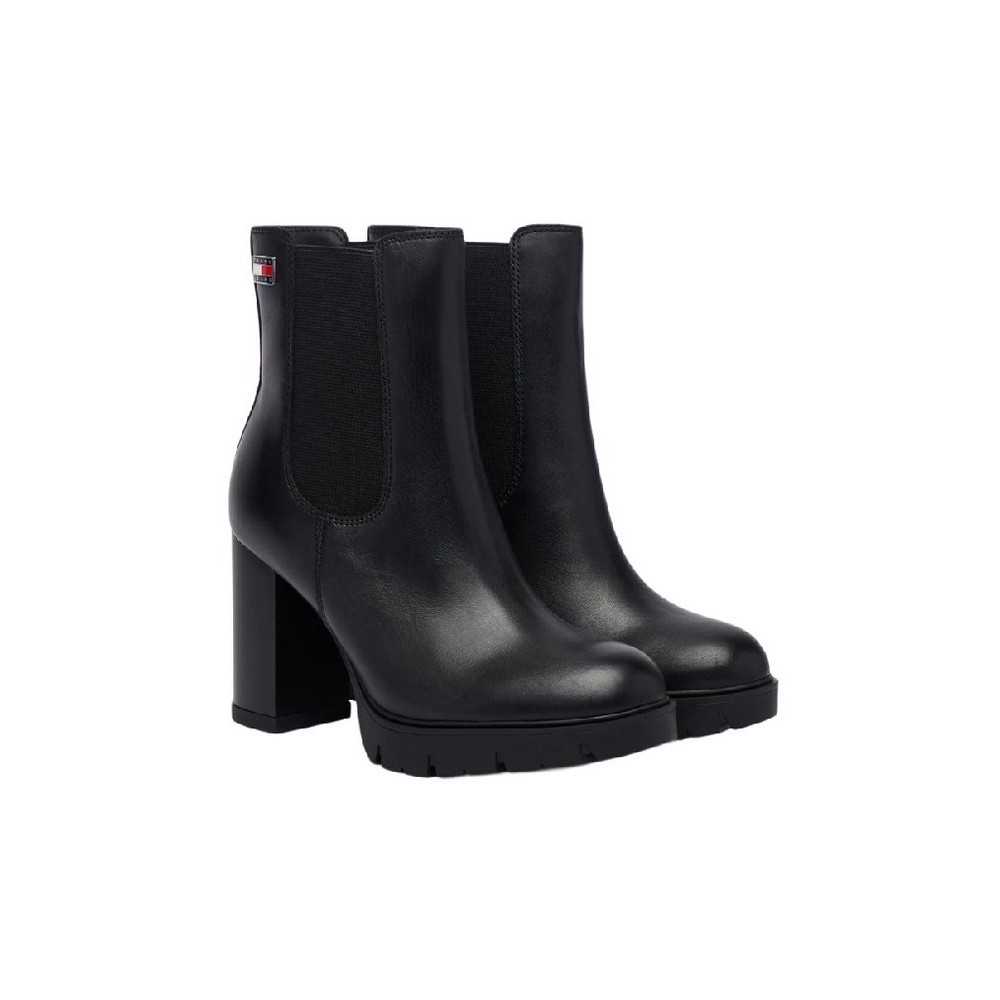 TOMMY JEANS CHELSEA HIGH HEEL BOOTS ΠΑΠΟΥΤΣΙ ΓΥΝΑΙΚΕΙΟ BLACK