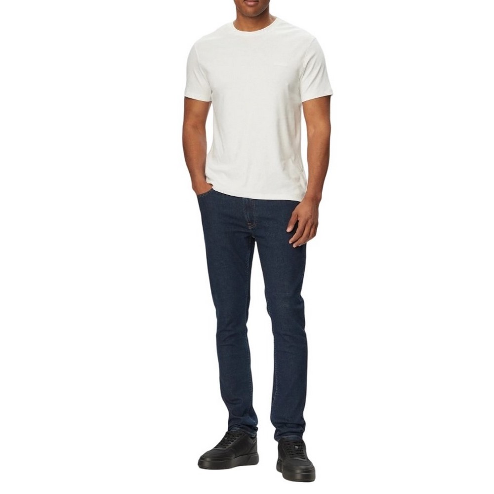 CALVIN KLEIN SLIM SUPIMA LOGO PATCH T-SHIRT ΜΠΛΟΥΖΑ ΑΝΔΡΙΚΗ BRIGHT WHITE