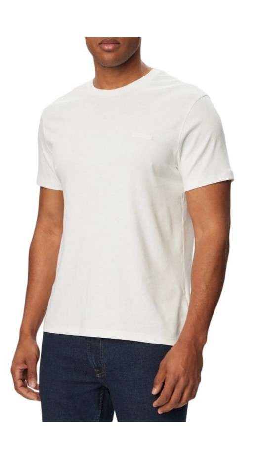 CALVIN KLEIN SLIM SUPIMA LOGO PATCH T-SHIRT ΜΠΛΟΥΖΑ ΑΝΔΡΙΚΗ BRIGHT WHITE