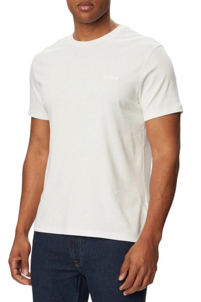 CALVIN KLEIN SLIM SUPIMA LOGO PATCH T-SHIRT ΜΠΛΟΥΖΑ ΑΝΔΡΙΚΗ BRIGHT WHITE