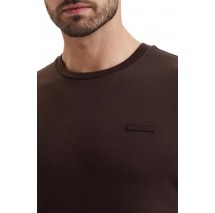 CALVIN KLEIN SLIM SUPIMA LOGO PATCH T-SHIRT ΜΠΛΟΥΖΑ ΑΝΔΡΙΚΗ COFFEE