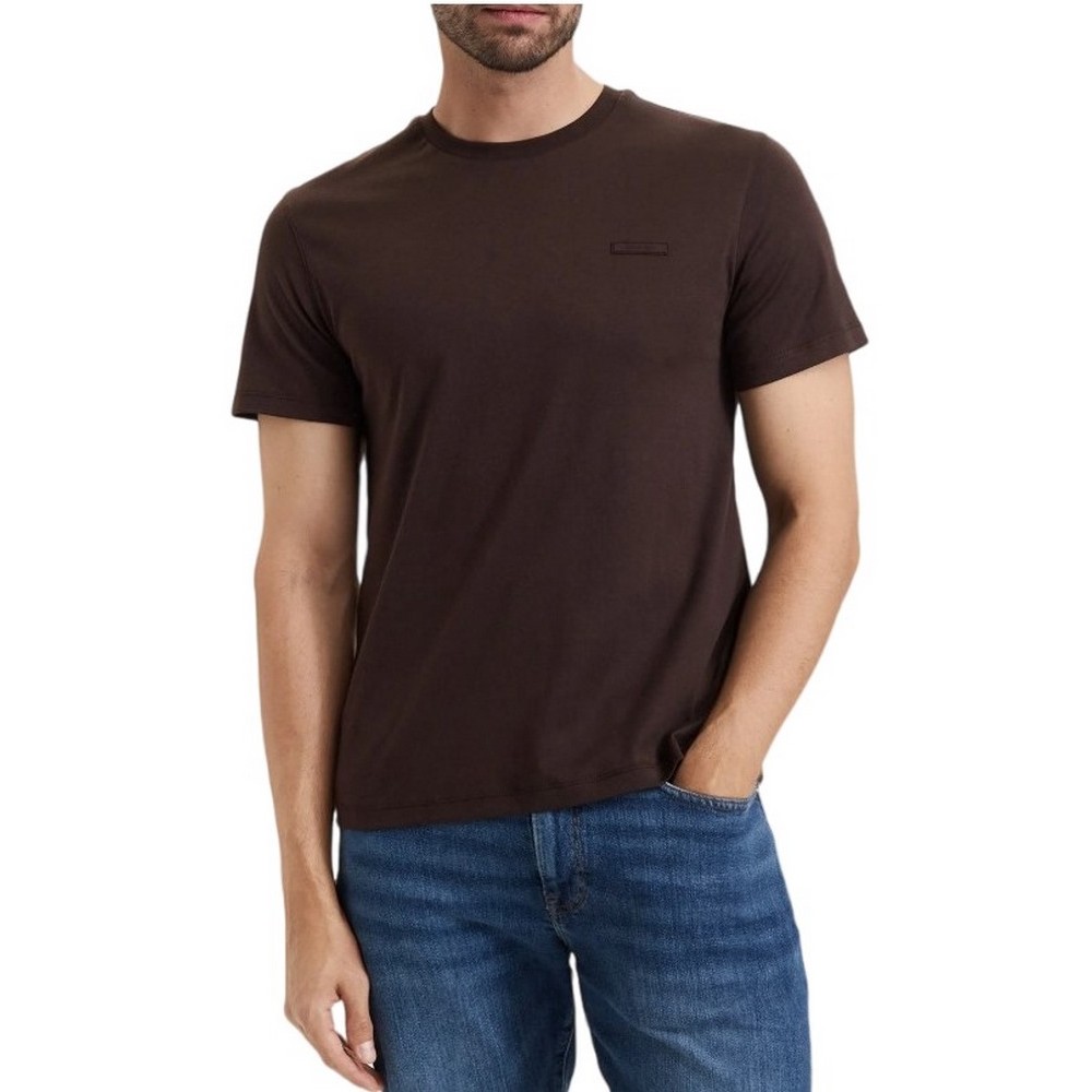 CALVIN KLEIN SLIM SUPIMA LOGO PATCH T-SHIRT ΜΠΛΟΥΖΑ ΑΝΔΡΙΚΗ COFFEE