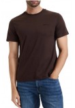 CALVIN KLEIN SLIM SUPIMA LOGO PATCH T-SHIRT ΜΠΛΟΥΖΑ ΑΝΔΡΙΚΗ COFFEE