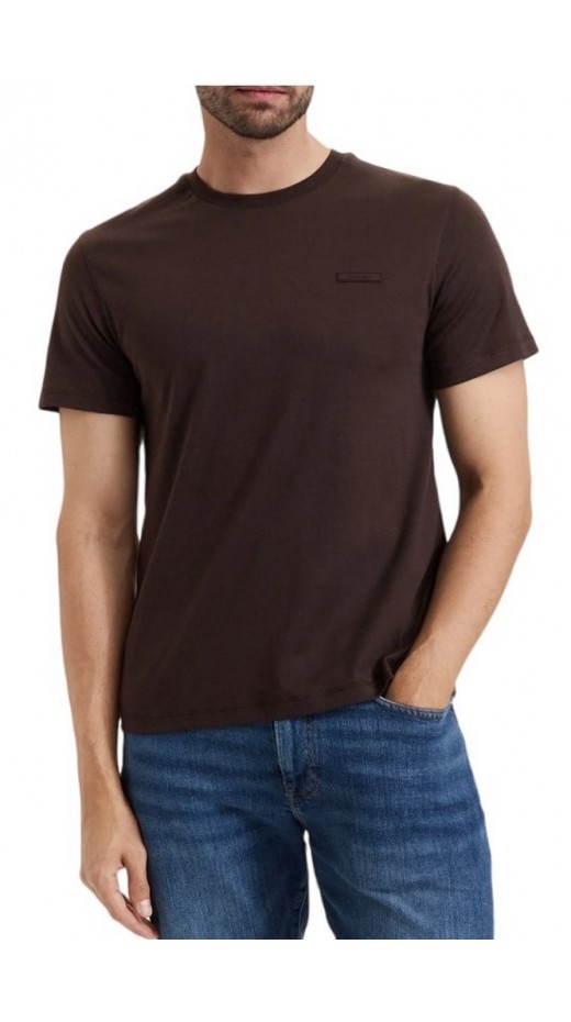 CALVIN KLEIN SLIM SUPIMA LOGO PATCH T-SHIRT ΜΠΛΟΥΖΑ ΑΝΔΡΙΚΗ COFFEE