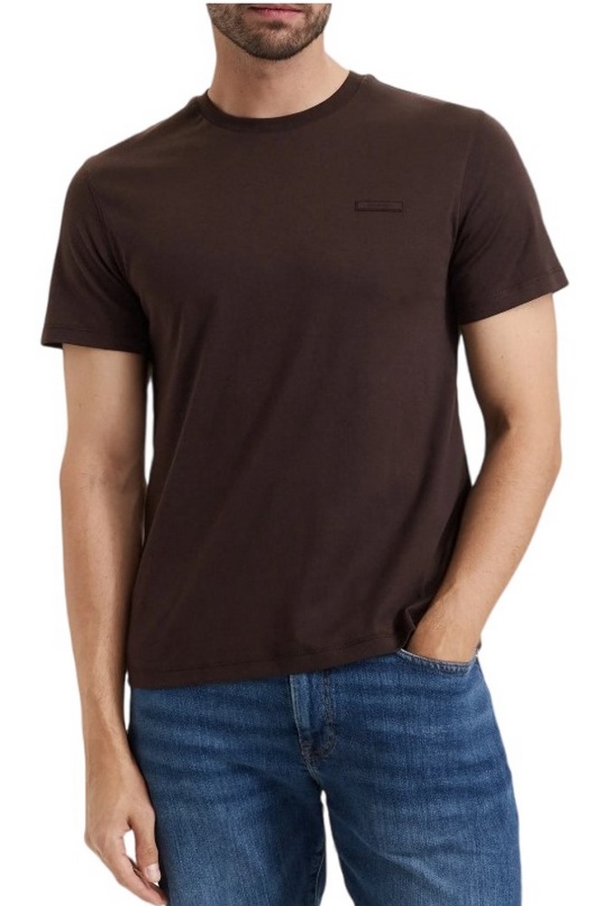 CALVIN KLEIN SLIM SUPIMA LOGO PATCH T-SHIRT ΜΠΛΟΥΖΑ ΑΝΔΡΙΚΗ COFFEE