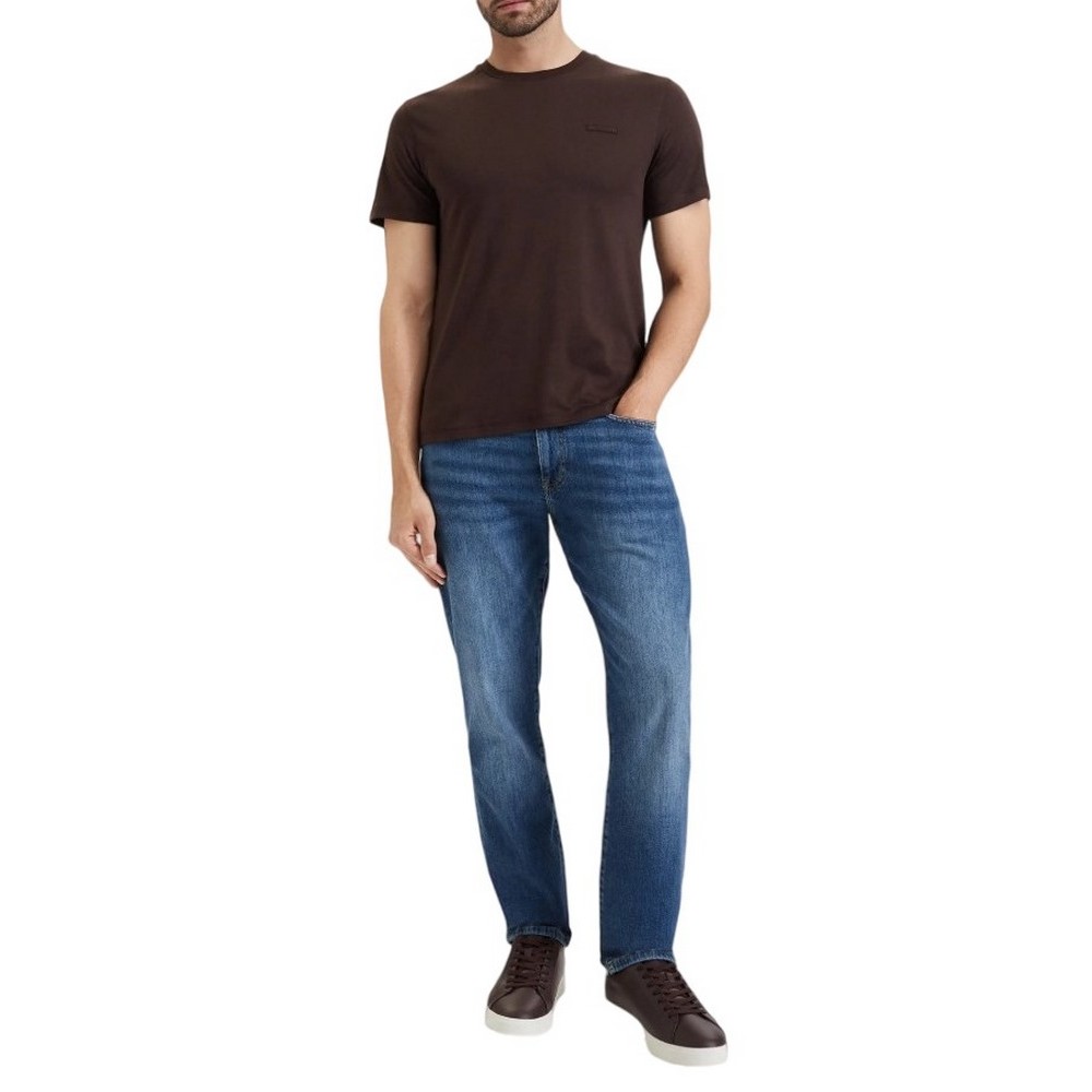 CALVIN KLEIN SLIM SUPIMA LOGO PATCH T-SHIRT ΜΠΛΟΥΖΑ ΑΝΔΡΙΚΗ COFFEE