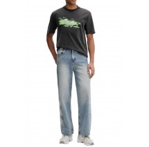 HUGO BOSS JERSEY NEXTRALIO T-SHIRT ΜΠΛΟΥΖΑ ΑΝΔΡΙΚΗ WASHED BLACK