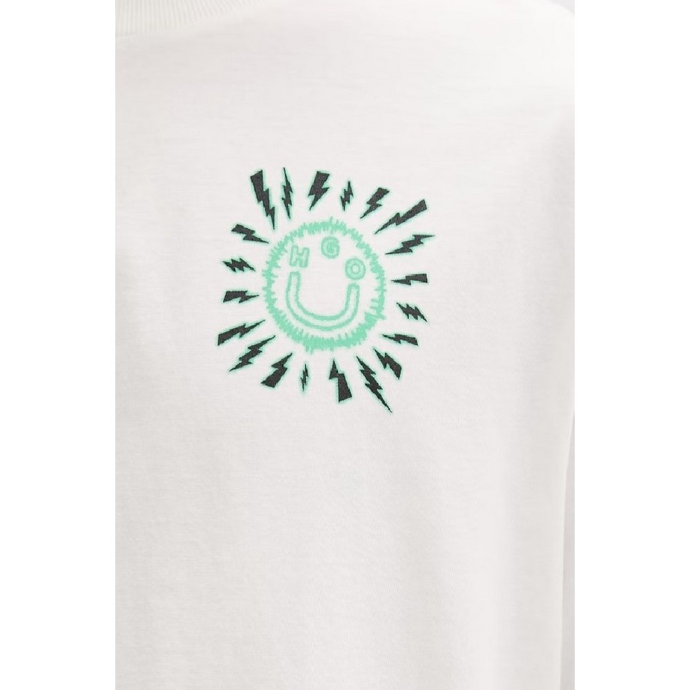 HUGO BOSS JERSEY NEXTRALIO T-SHIRT ΜΠΛΟΥΖΑ ΑΝΔΡΙΚΗ OFF WHITE