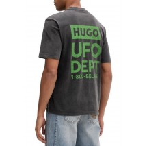 HUGO BOSS JERSEY NEXTRALIO T-SHIRT ΜΠΛΟΥΖΑ ΑΝΔΡΙΚΗ WASHED BLACK