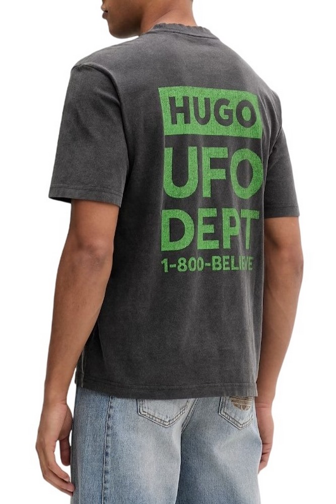 HUGO BOSS JERSEY NEXTRALIO T-SHIRT ΜΠΛΟΥΖΑ ΑΝΔΡΙΚΗ WASHED BLACK