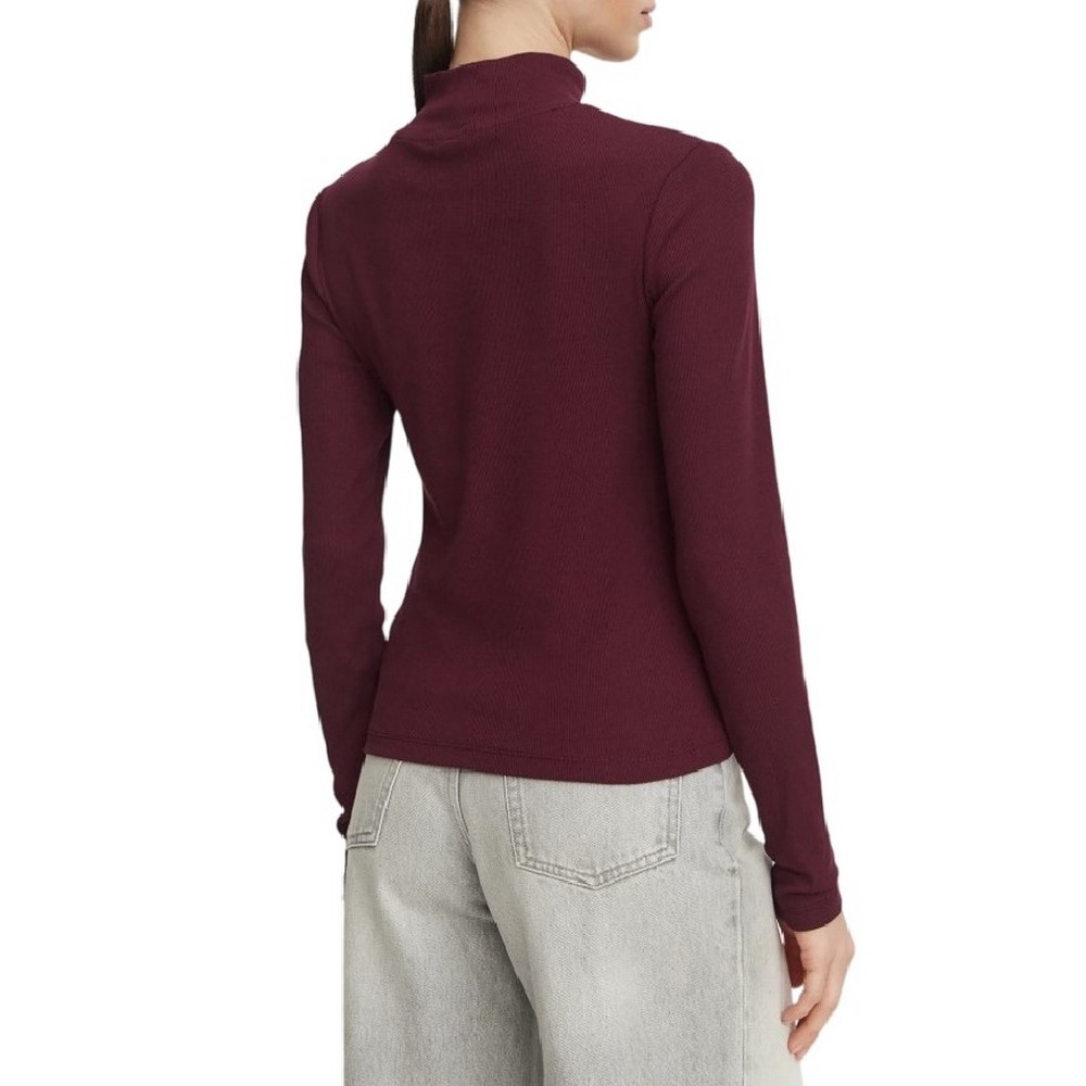 TOMMY JEANS ESSENTIAL MOCK NECK ΜΠΛΟΥΖΑ ΜΑΚΡΥΜΑΝΙΚΗ ΓΥΝΑΙΚΕΙΑ PLUM
