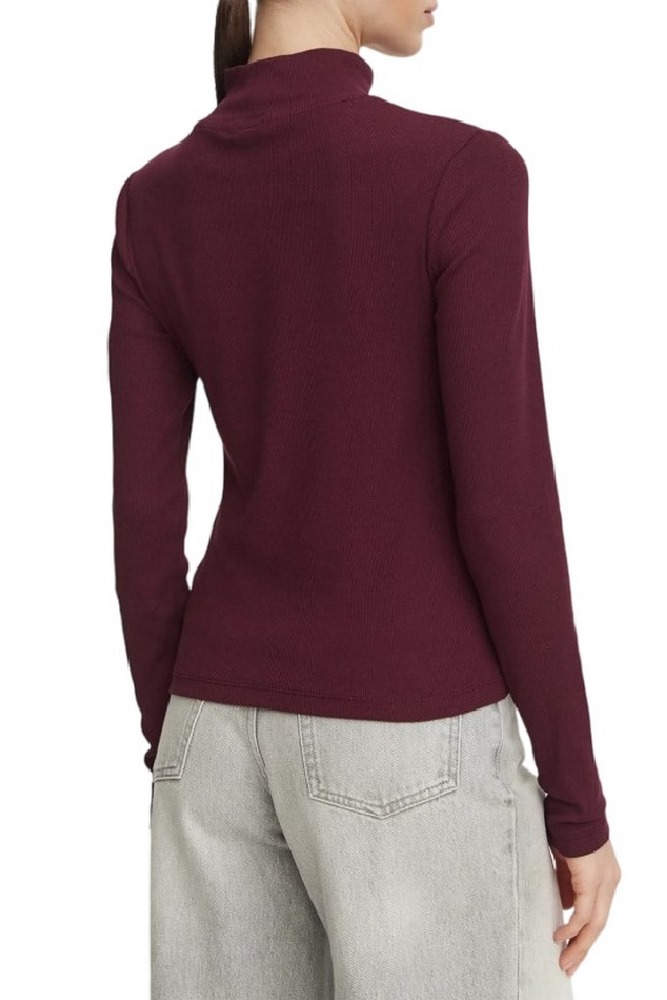 TOMMY JEANS ESSENTIAL MOCK NECK ΜΠΛΟΥΖΑ ΜΑΚΡΥΜΑΝΙΚΗ ΓΥΝΑΙΚΕΙΑ PLUM