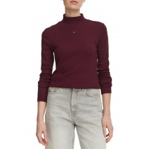 TOMMY JEANS ESSENTIAL MOCK NECK ΜΠΛΟΥΖΑ ΜΑΚΡΥΜΑΝΙΚΗ ΓΥΝΑΙΚΕΙΑ PLUM