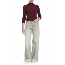 TOMMY JEANS ESSENTIAL MOCK NECK ΜΠΛΟΥΖΑ ΜΑΚΡΥΜΑΝΙΚΗ ΓΥΝΑΙΚΕΙΑ PLUM
