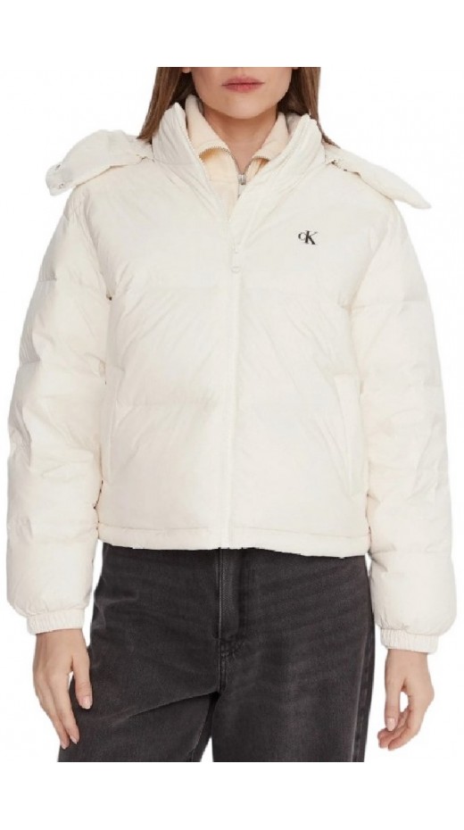 CALVIN KLEIN JEANS ESSENTIAL MIDWEIGHT PUFFER JACKE ΜΠΟΥΦΑΝ ΓΥΝΑΙΚΕΙΟ CREAMY WHITE