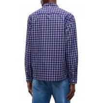 TOMMY JEANS REG POPLIN PATTERN SHIRT ΠΟΥΚΑΜΙΣΟ ΑΝΔΡΙΚΟ DARK BLUE