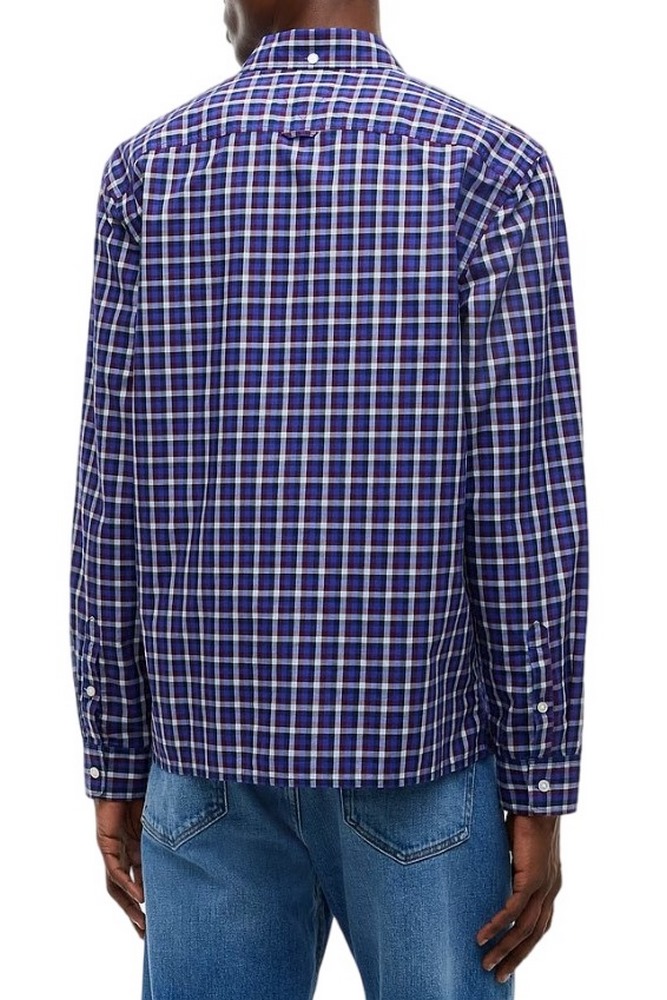 TOMMY JEANS REG POPLIN PATTERN SHIRT ΠΟΥΚΑΜΙΣΟ ΑΝΔΡΙΚΟ DARK BLUE