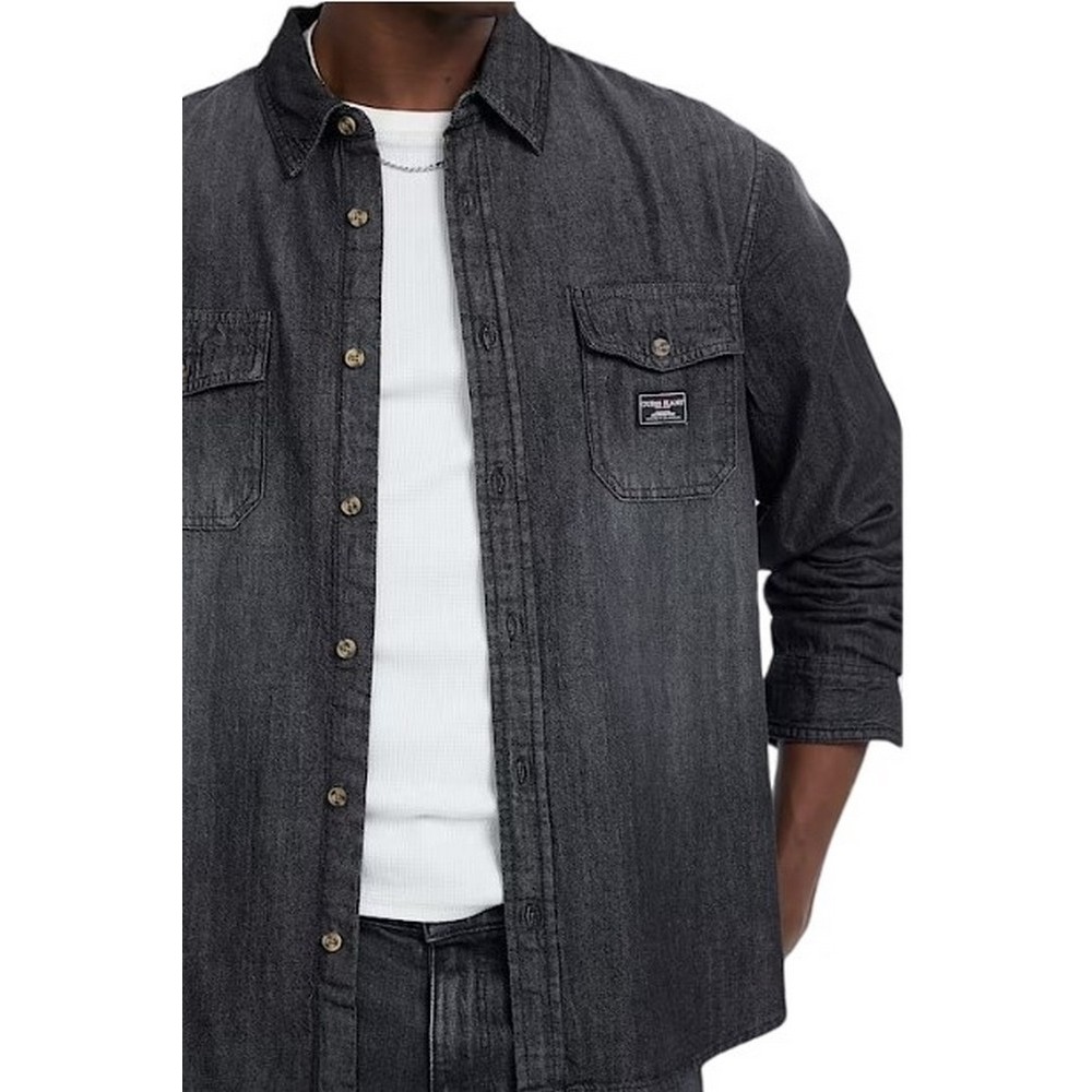 GUESS JEANS REGULAR LS DENIM SHIRT ΠΟΥΚΑΜΙΣΟ ΑΝΔΡΙΚΟ DENIM BLACK