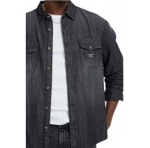 GUESS JEANS REGULAR LS DENIM SHIRT ΠΟΥΚΑΜΙΣΟ ΑΝΔΡΙΚΟ DENIM BLACK
