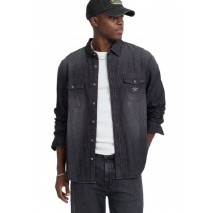 GUESS JEANS REGULAR LS DENIM SHIRT ΠΟΥΚΑΜΙΣΟ ΑΝΔΡΙΚΟ DENIM BLACK