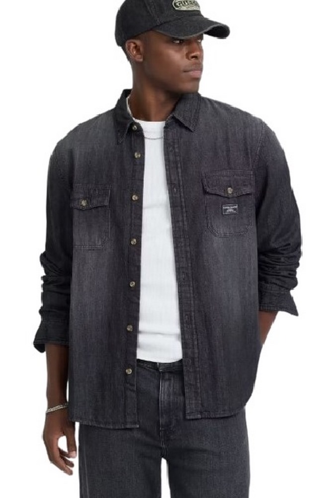 GUESS JEANS REGULAR LS DENIM SHIRT ΠΟΥΚΑΜΙΣΟ ΑΝΔΡΙΚΟ DENIM BLACK