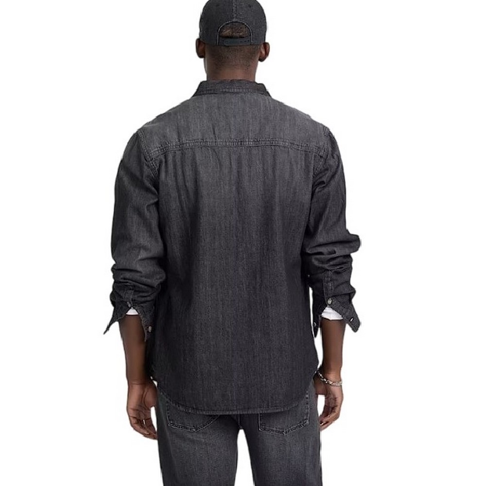 GUESS JEANS REGULAR LS DENIM SHIRT ΠΟΥΚΑΜΙΣΟ ΑΝΔΡΙΚΟ DENIM BLACK