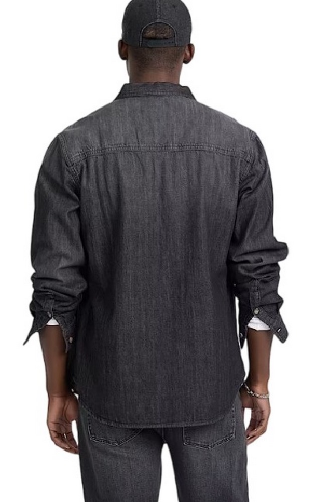 GUESS JEANS REGULAR LS DENIM SHIRT ΠΟΥΚΑΜΙΣΟ ΑΝΔΡΙΚΟ DENIM BLACK