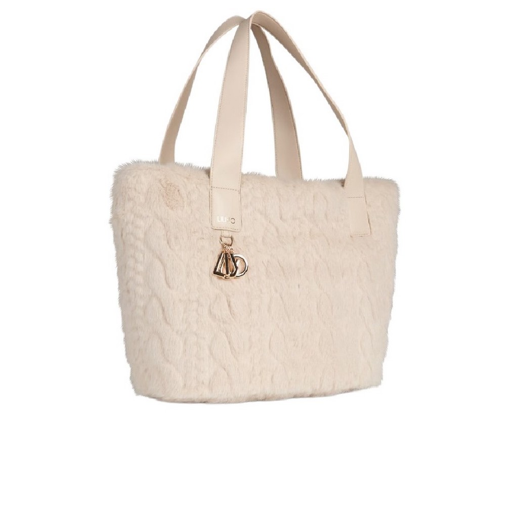 LIU JO MIN OF 2 L TOTE AF5154E0305 ΤΣΑΝΤΑ ΓΥΝΑΙΚΕΙΑ BEIGE