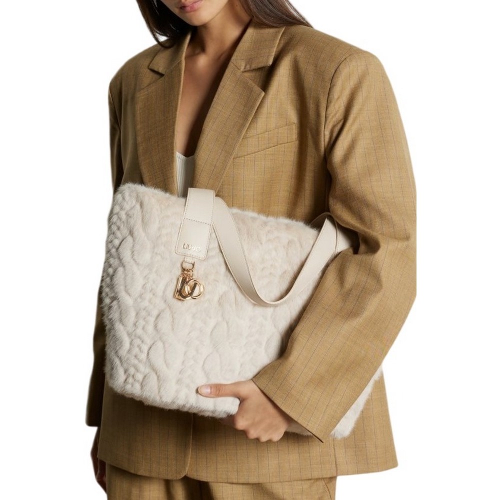 LIU JO MIN OF 2 L TOTE AF5154E0305 ΤΣΑΝΤΑ ΓΥΝΑΙΚΕΙΑ BEIGE